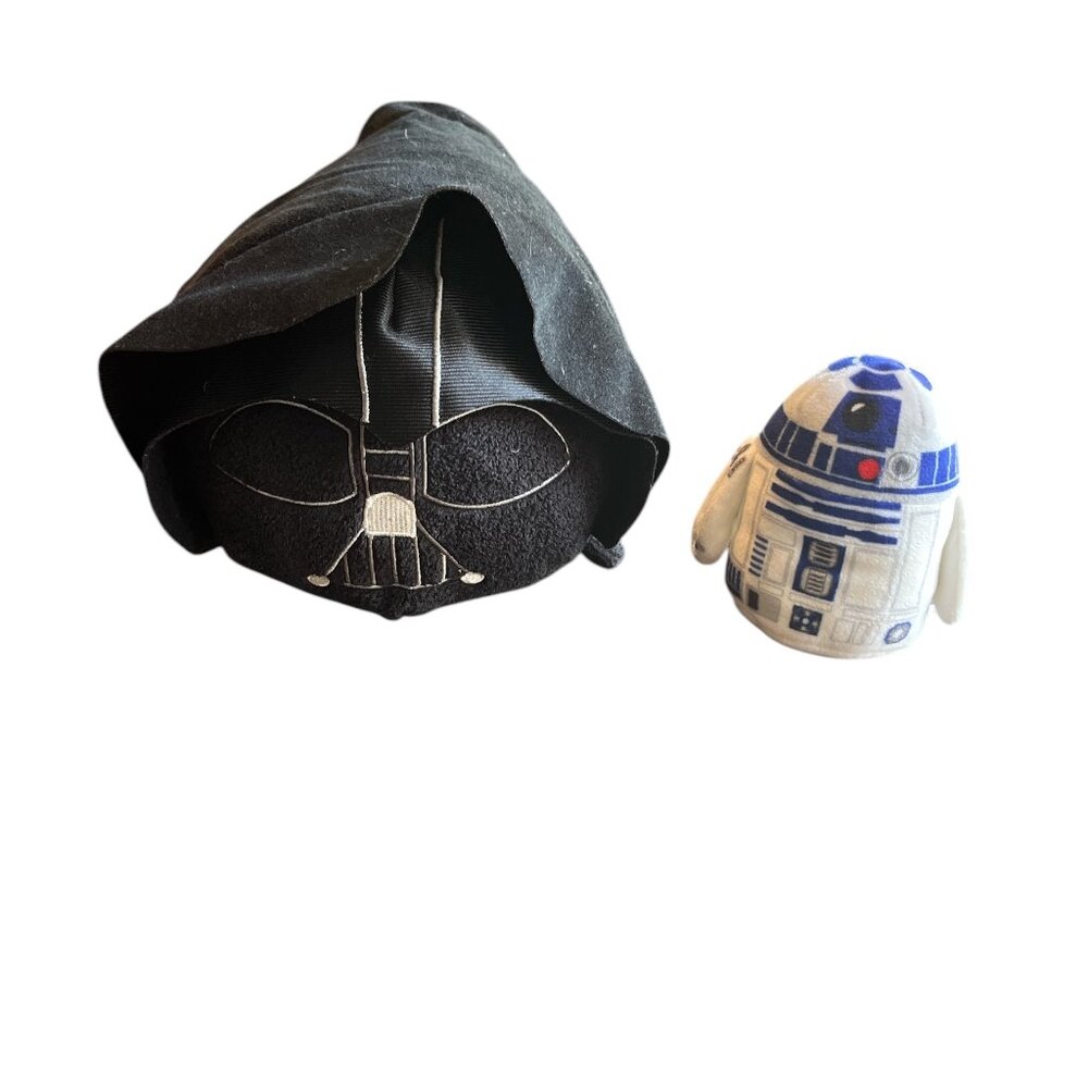 STAR WARS DISNEY Plush Darth Vader & HALLMARK Itty Bittys R2D2 Droid